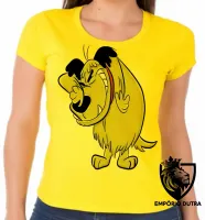 Baby look blusa feminina muttley cachorro cão rabujento dick vigarista - Foto 3