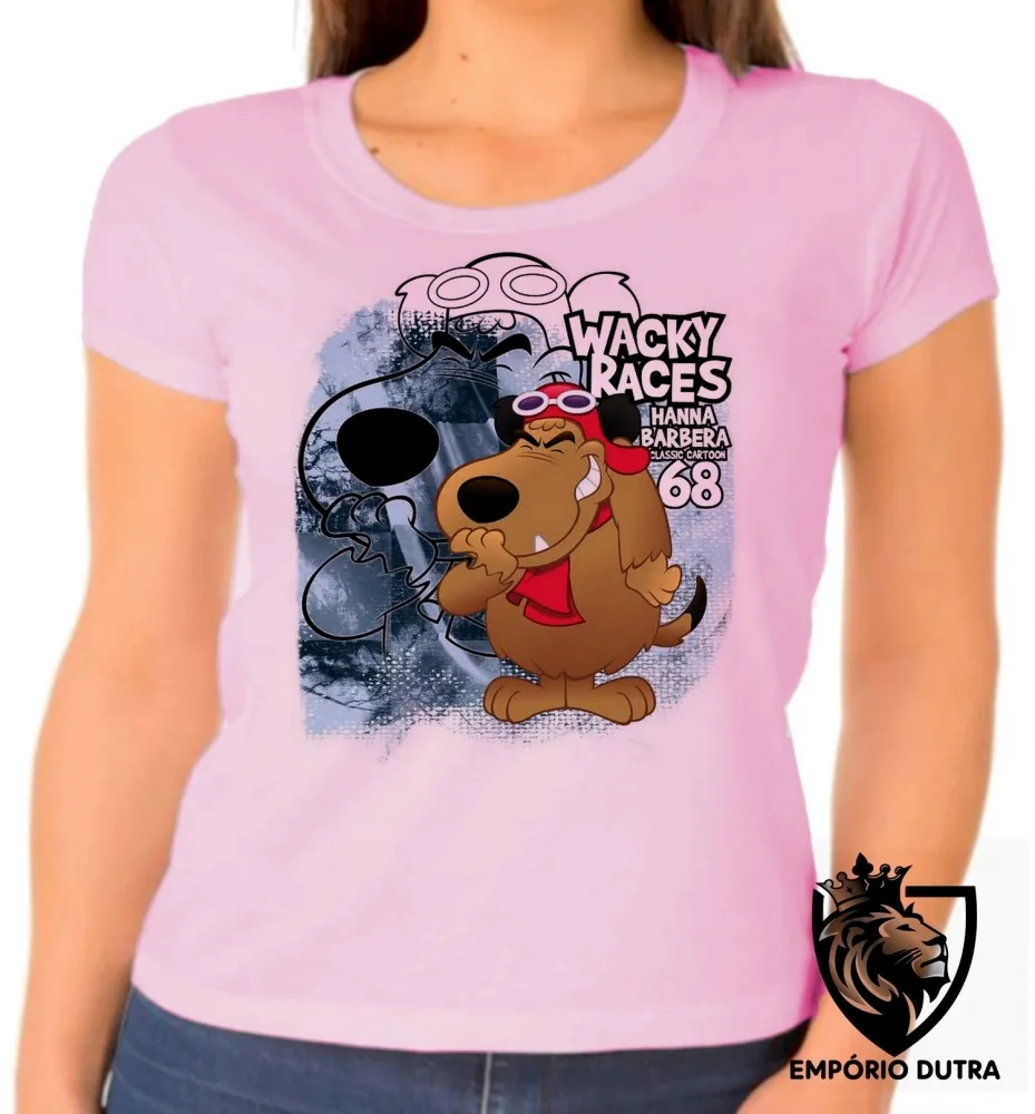 Baby look blusa feminina Muttley rabujento corrida maluca wacky races Imagem