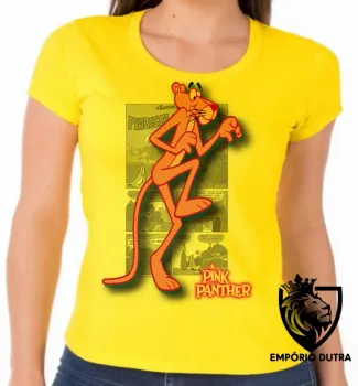 Baby look blusa feminina Pantera cor de rosa hq - Foto 2