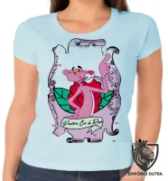 Baby look blusa feminina Pantera cor de rosa - Foto 2