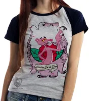 Baby look blusa feminina Pantera cor de rosa - Foto 4