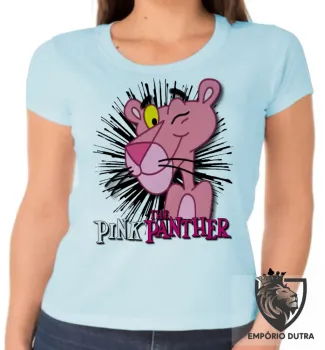 Baby look blusa feminina Pantera Cor de Rosa desenho - Foto 2