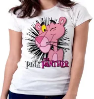 Baby look blusa feminina Pantera Cor de Rosa desenho - Foto 5