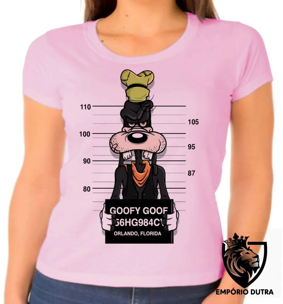 Baby look blusa feminina Pateta prisão disney preso