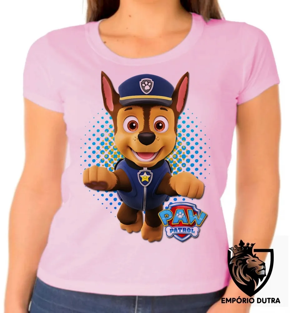 Baby look blusa feminina Patrulha Canina Chase