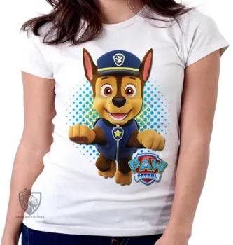 Baby look blusa feminina Patrulha Canina Chase - Foto 2