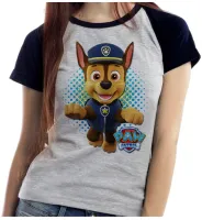 Baby look blusa feminina Patrulha Canina Chase - Foto 6