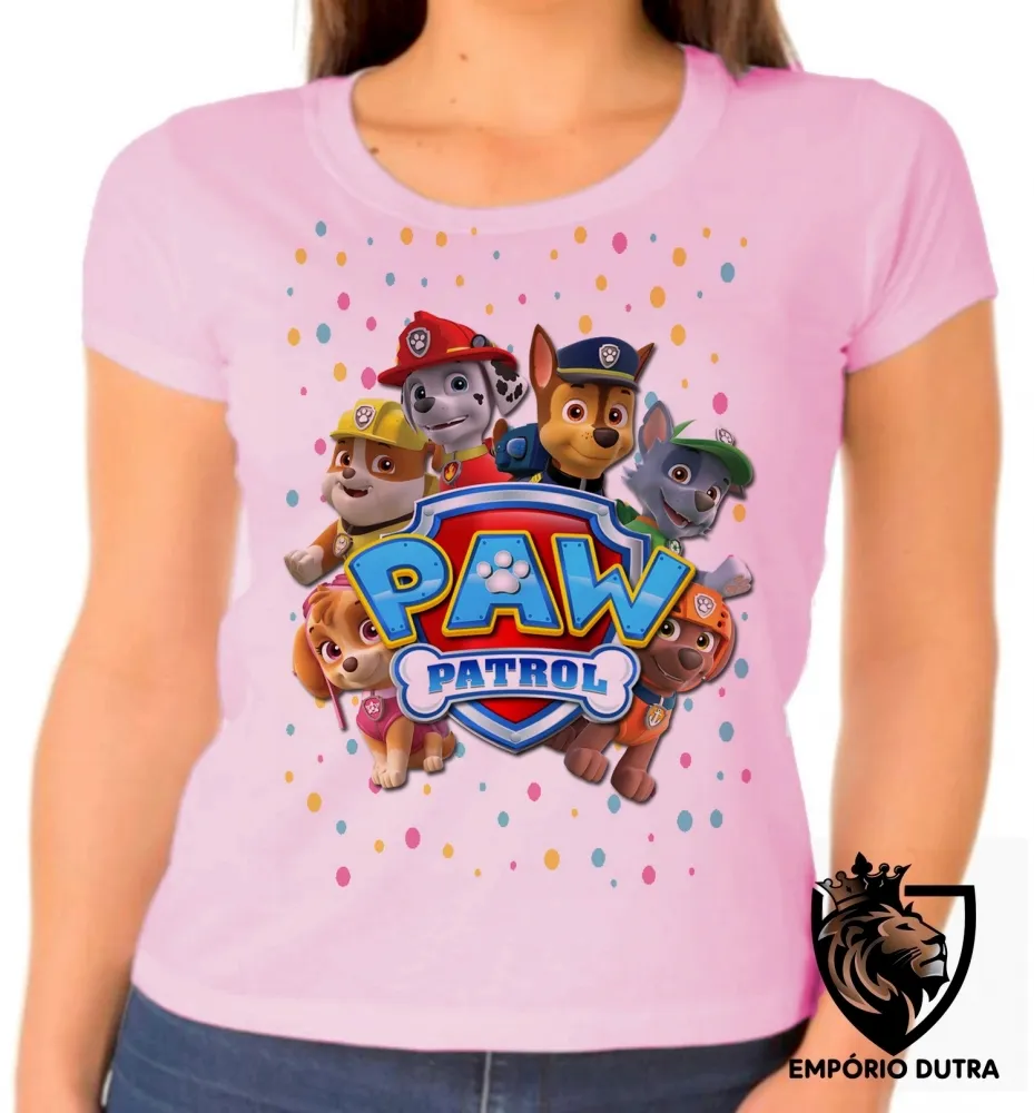 Baby look blusa feminina Patrulha Canina Equipe Imagem