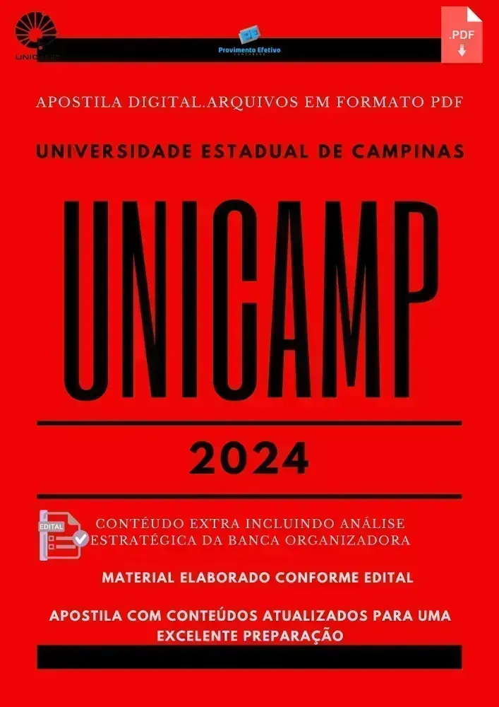  Apostila UNICAMP Técnico Laboratório de Análises Clínicas 2024 Imagem