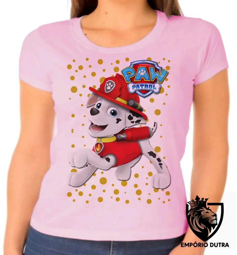 Baby look blusa feminina Patrulha Canina Marshall