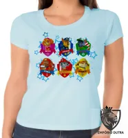 Baby look blusa feminina Patrulha Canina nomes - Foto 6