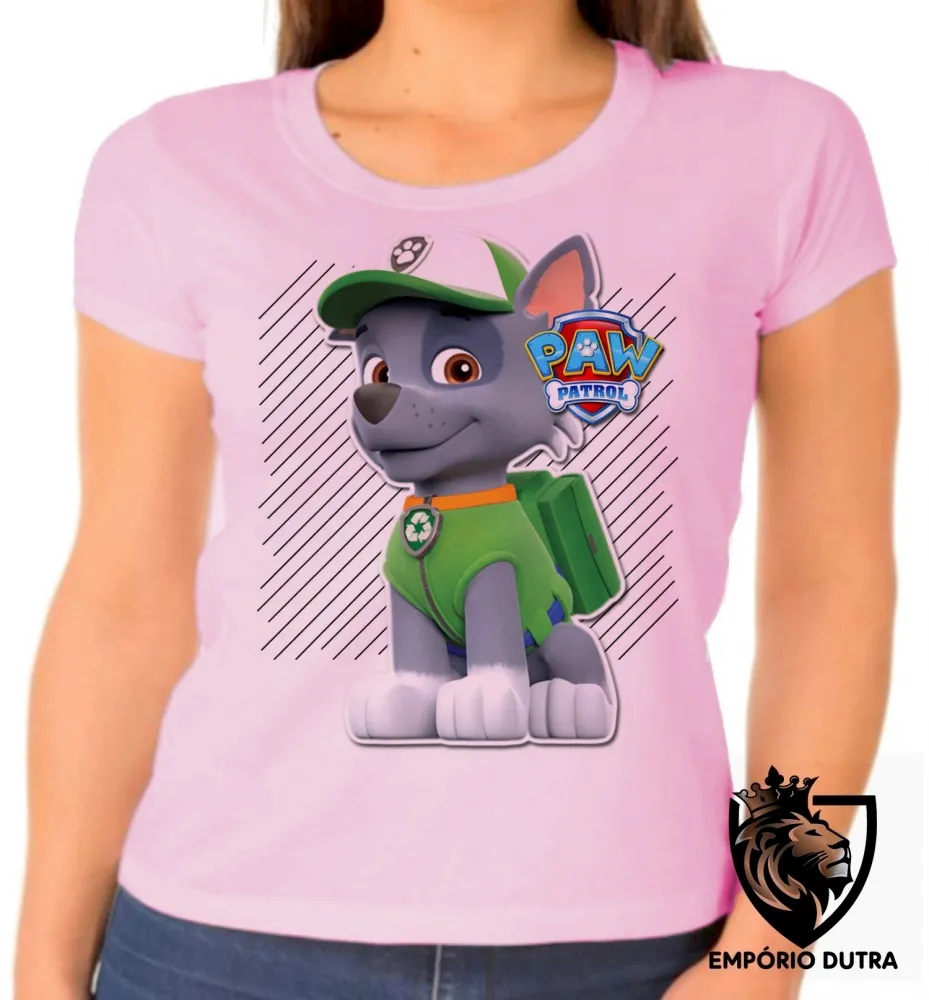 Baby look blusa feminina Patrulha Canina Rocky Imagem