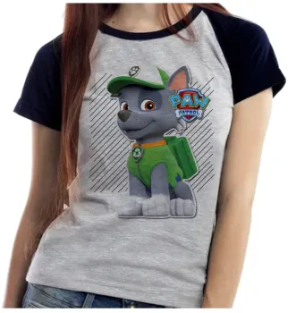 Baby look blusa feminina Patrulha Canina Rocky - Foto 2