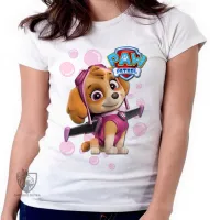 Baby look blusa feminina Patrulha Canina Skie - Foto 3