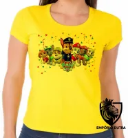 Baby look blusa feminina Patrulha Canina todos - Foto 3