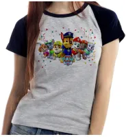 Baby look blusa feminina Patrulha Canina todos - Foto 4