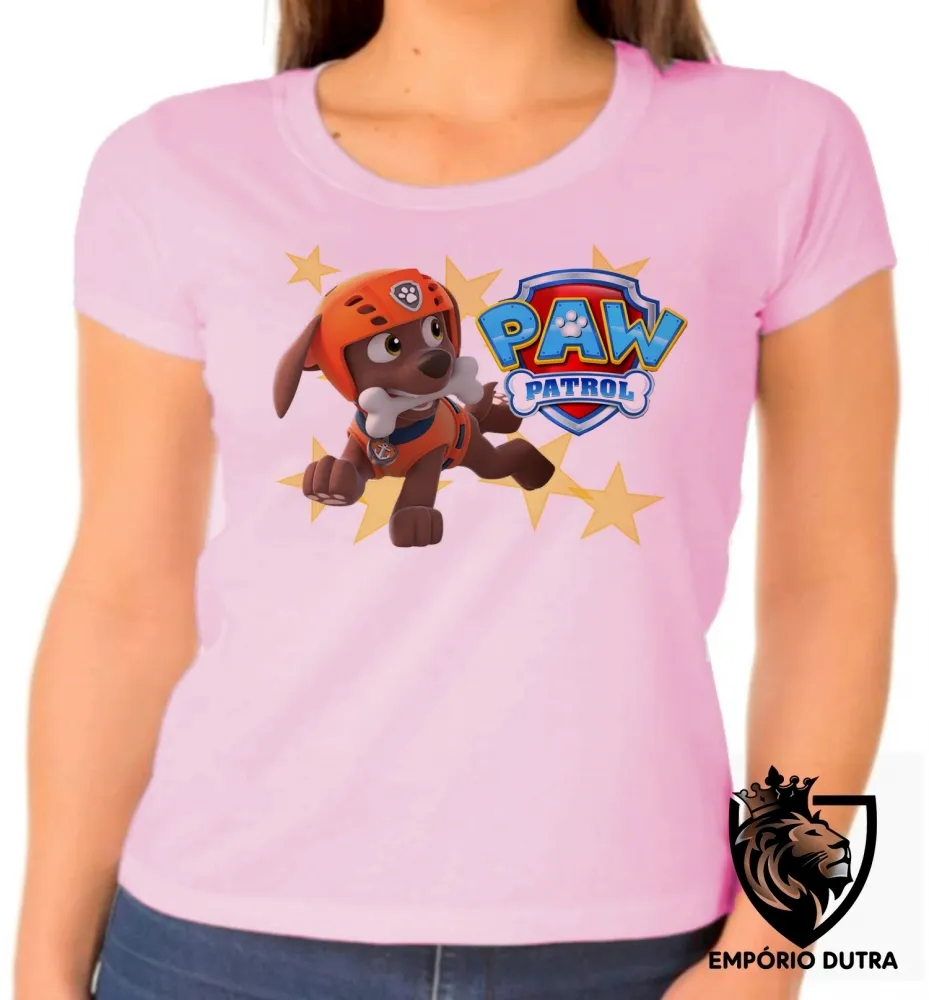 Baby look blusa feminina Patrulha Canina Zuma