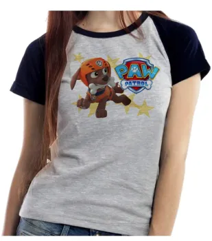 Baby look blusa feminina Patrulha Canina Zuma - Foto 2