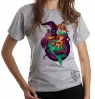 Baby look blusa feminina Pequena Sereia ariel - Foto 3