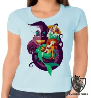 Baby look blusa feminina Pequena Sereia ariel - Foto 5