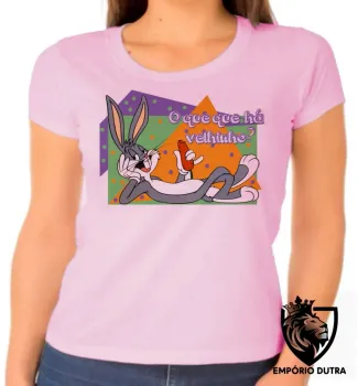 Baby look blusa feminina Pernalonga coelho velhinho