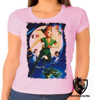 Baby look blusa feminina Peter Pan e fada sininho