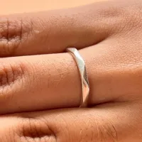 Anel de prata facetado - 271881 - Foto 2