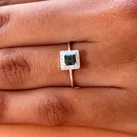 Anel prata Aurora - Pedra verde - 271958 - Foto 2