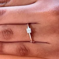 Anel de prata 950 - Solitário - 270643 - Foto 2