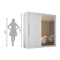 Guarda Roupas 2 Portas Solteiro Real Branco Acetinado - Foto 3