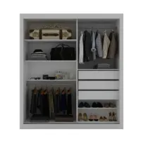 Guarda Roupas 2 Portas Solteiro Real Branco Acetinado - Foto 4