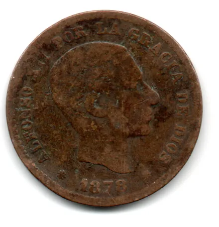 Espanha - 1878 - 5 Centimos