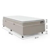 Cama Box Baú Solteiro Colchão D33 com Pillow Top Millenium 88x188x57cm Bege - Suporta até - Foto 2