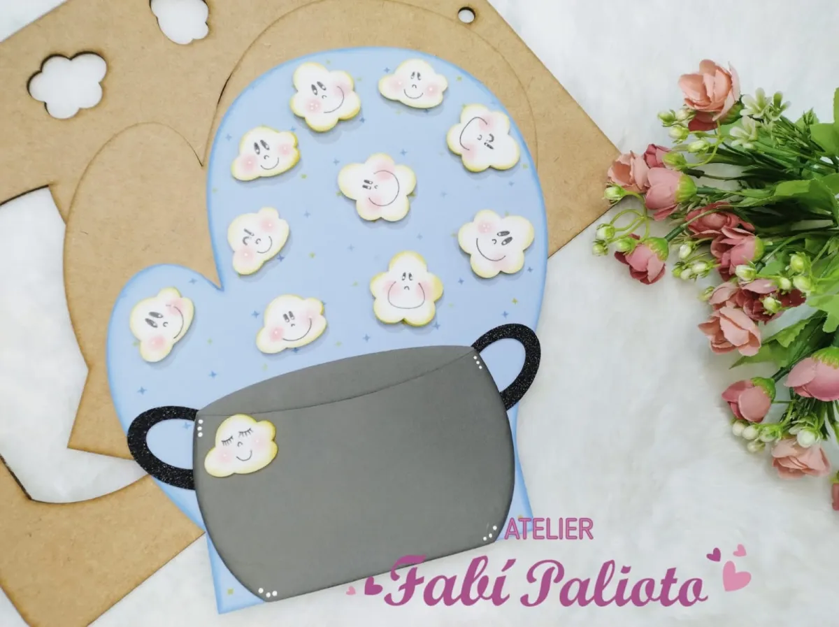 G1.655 Gabarito de Moldes  em MDF Luva Música Pula Pipoquinha