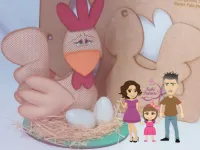 G598   Gabarito de Moldes em MDF Galinha Fofa 30cm