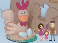 G598   Gabarito de Moldes em MDF Galinha Fofa 30cm - Foto 2