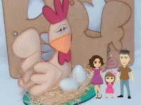 G598   Gabarito de Moldes em MDF Galinha Fofa 30cm - Foto 3