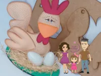 G598   Gabarito de Moldes em MDF Galinha Fofa 30cm - Foto 4