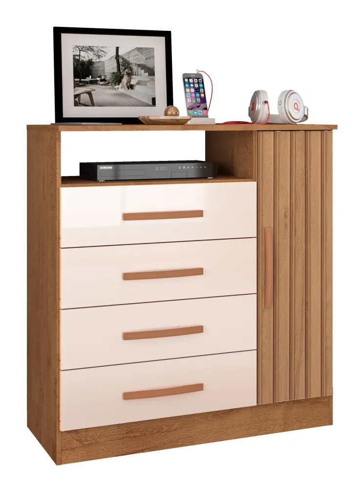 Cômoda Delta 1 Porta 4 Gavetas