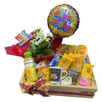 Cesta de Cafe da Manhã Feliz Aniversário 