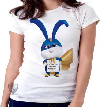 Baby look blusa feminina Pets Bola de Neve coelho - Foto 2