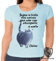 Baby look blusa feminina Pets Chloe gato - Foto 2