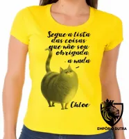 Baby look blusa feminina Pets Chloe gato - Foto 3