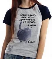 Baby look blusa feminina Pets Chloe gato - Foto 4