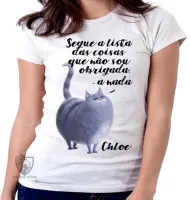 Baby look blusa feminina Pets Chloe gato - Foto 5