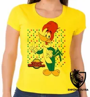 Baby look blusa feminina Pica Pau bolinhas - Foto 4