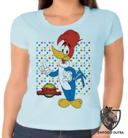 Baby look blusa feminina Pica Pau bolinhas - Foto 5