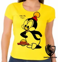 Baby look blusa feminina Pica Pau Chilly willy pinguim - Foto 3