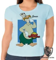 Baby look blusa feminina Pica Pau Leôncio leão Marinho - Foto 2