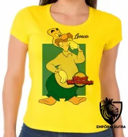 Baby look blusa feminina Pica Pau Leôncio leão Marinho - Foto 3